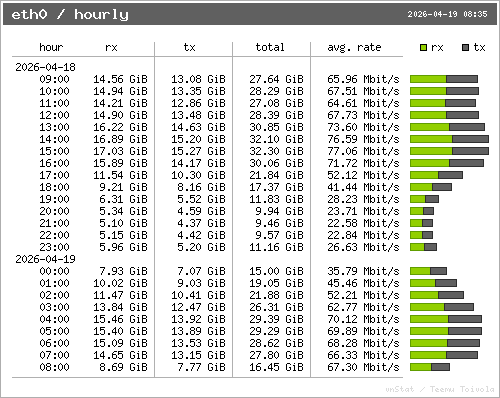 vnStat hourly